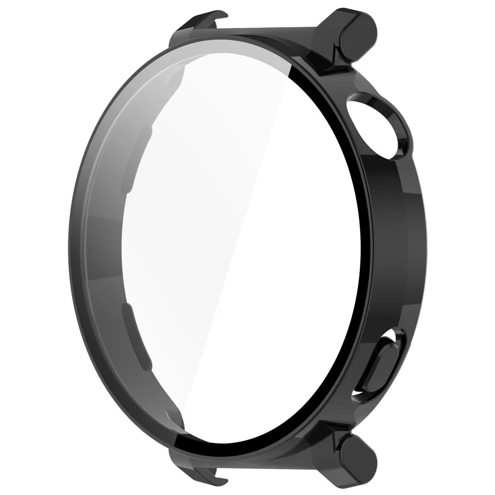 For Huawei Watch GT 5 Pro 42mm PC Cover Watch Frame Case with Tempered Glass Screen Film - Black - 2