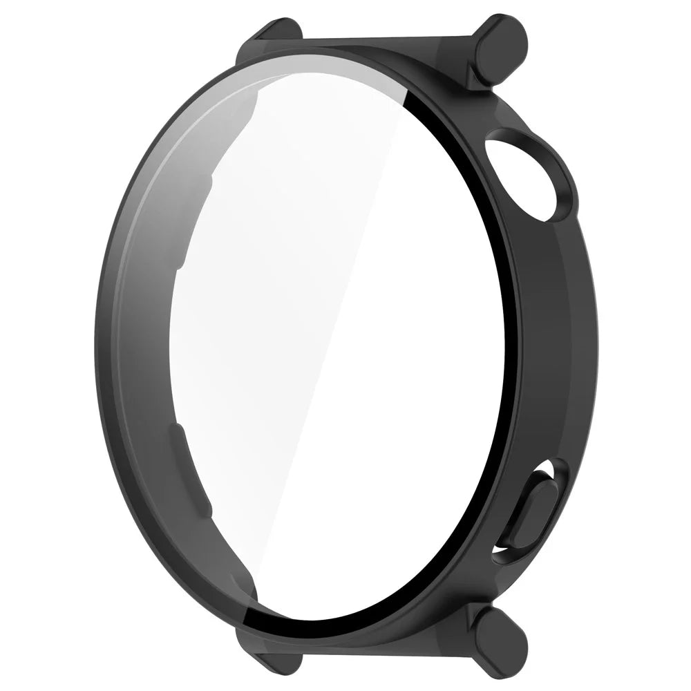 For Huawei Watch GT 5 41mm Matte PC Cover Watch Frame Case with Tempered Glass Screen Film - Black - 2