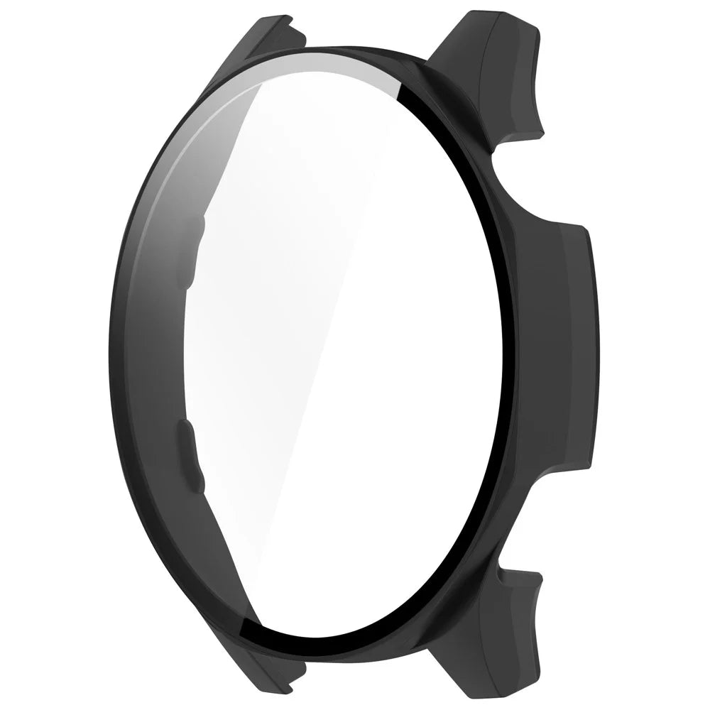 For Huawei Watch GT 5 46mm Matte PC Cover Watch Frame Case with Tempered Glass Screen Film - Black - 2