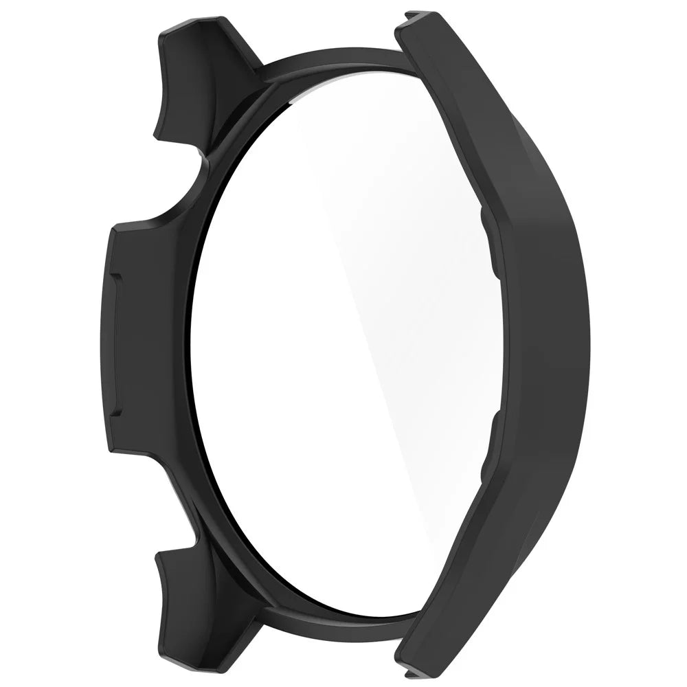 For Huawei Watch GT 5 46mm Matte PC Cover Watch Frame Case with Tempered Glass Screen Film - Black - 3