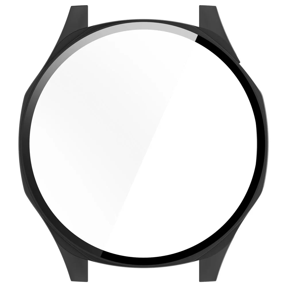 For Huawei Watch GT 5 46mm Matte PC Cover Watch Frame Case with Tempered Glass Screen Film - Black - 4