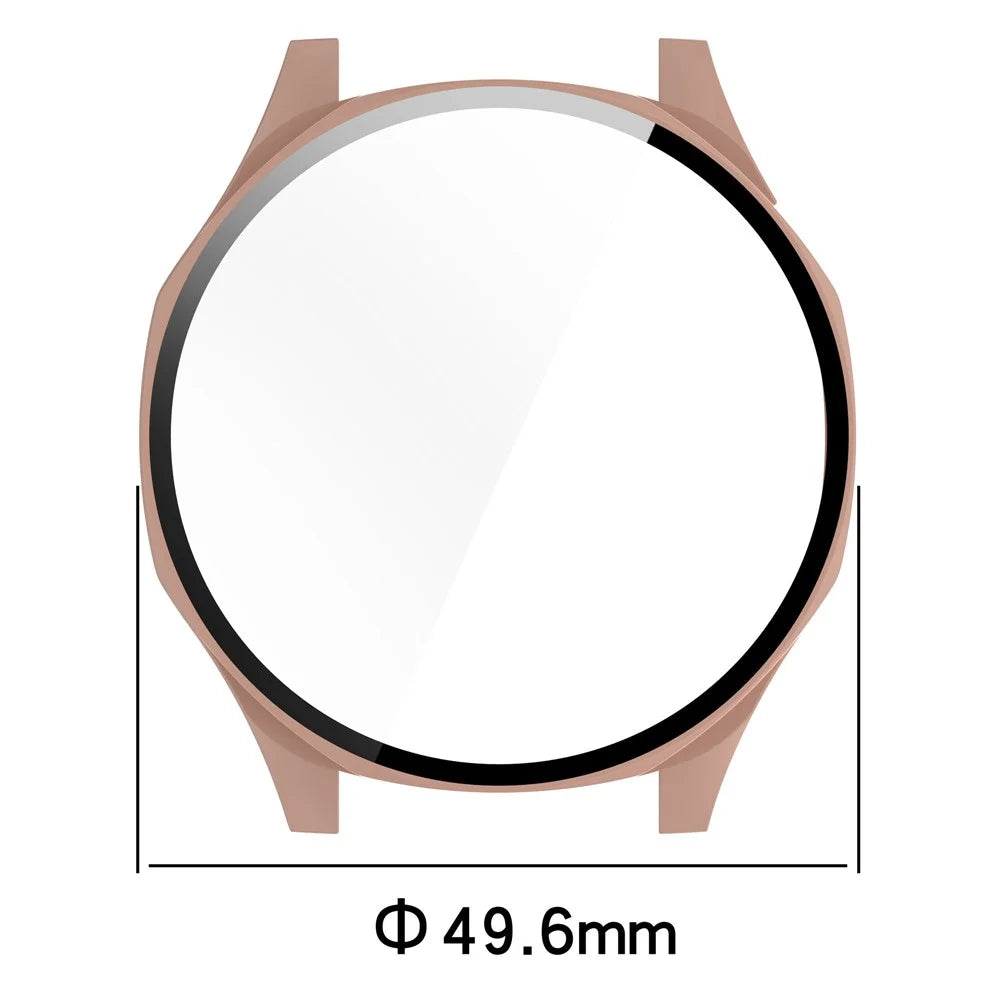 For Huawei Watch GT 5 46mm Matte PC Cover Watch Frame Case with Tempered Glass Screen Film - Black - 7