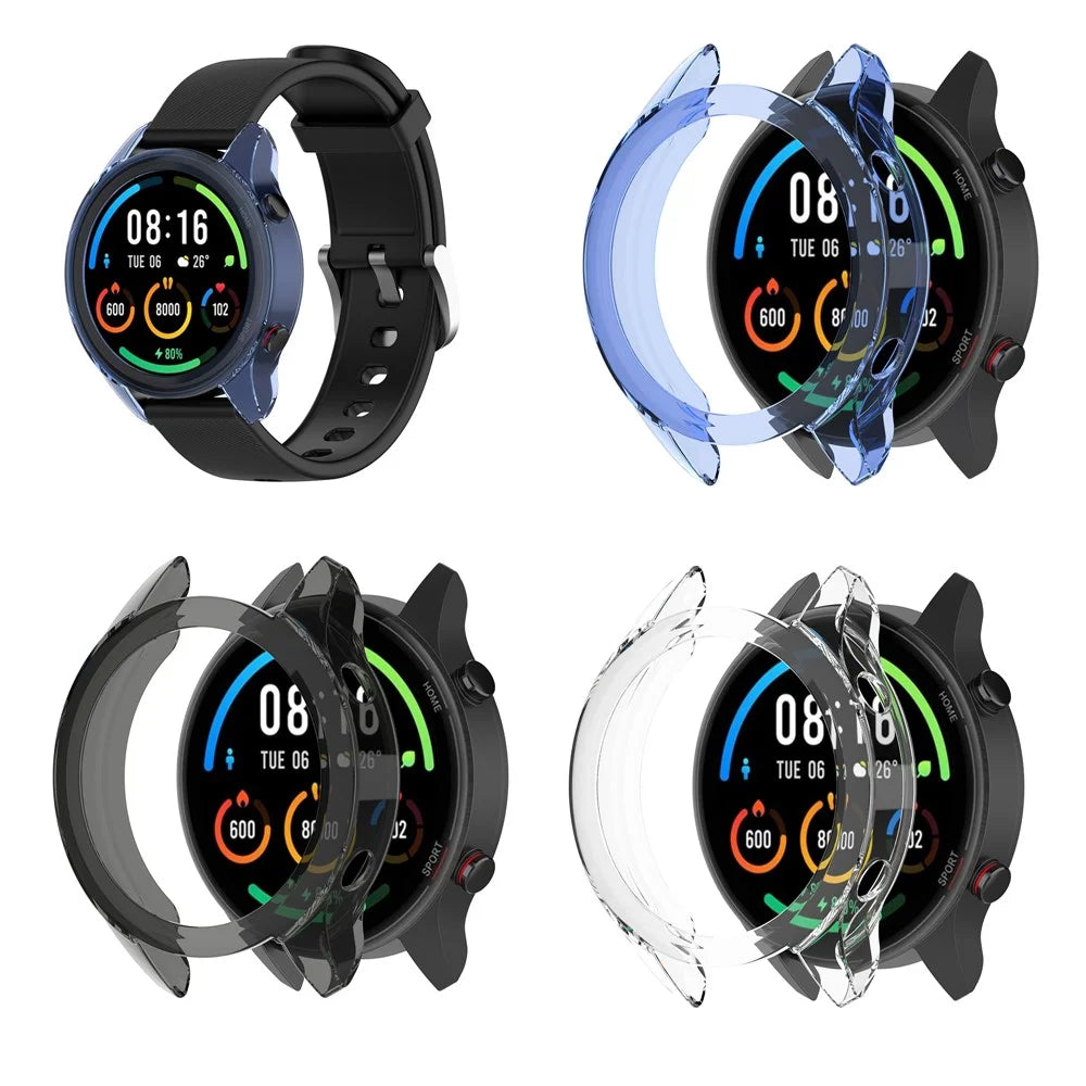 Soft TPU Protective Watch Frame Case for Xiaomi Mi Watch Color Sports - Black - 7