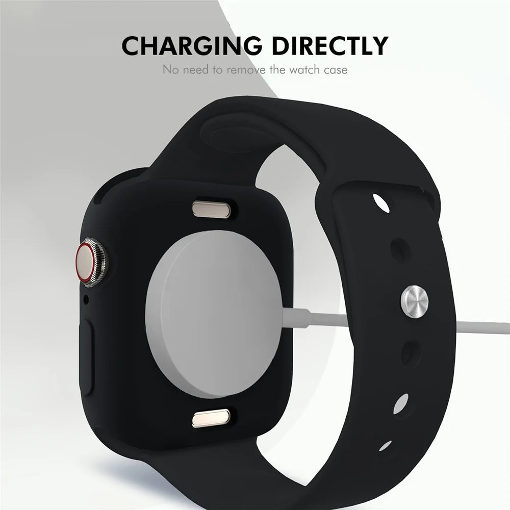 ENKAY HAT PRINCE For Apple Watch Series 11 / 10 46mm   2 in 1 Candy Color TPU Watch Case with Full Coverage PMMA Soft Film - Orange - 3