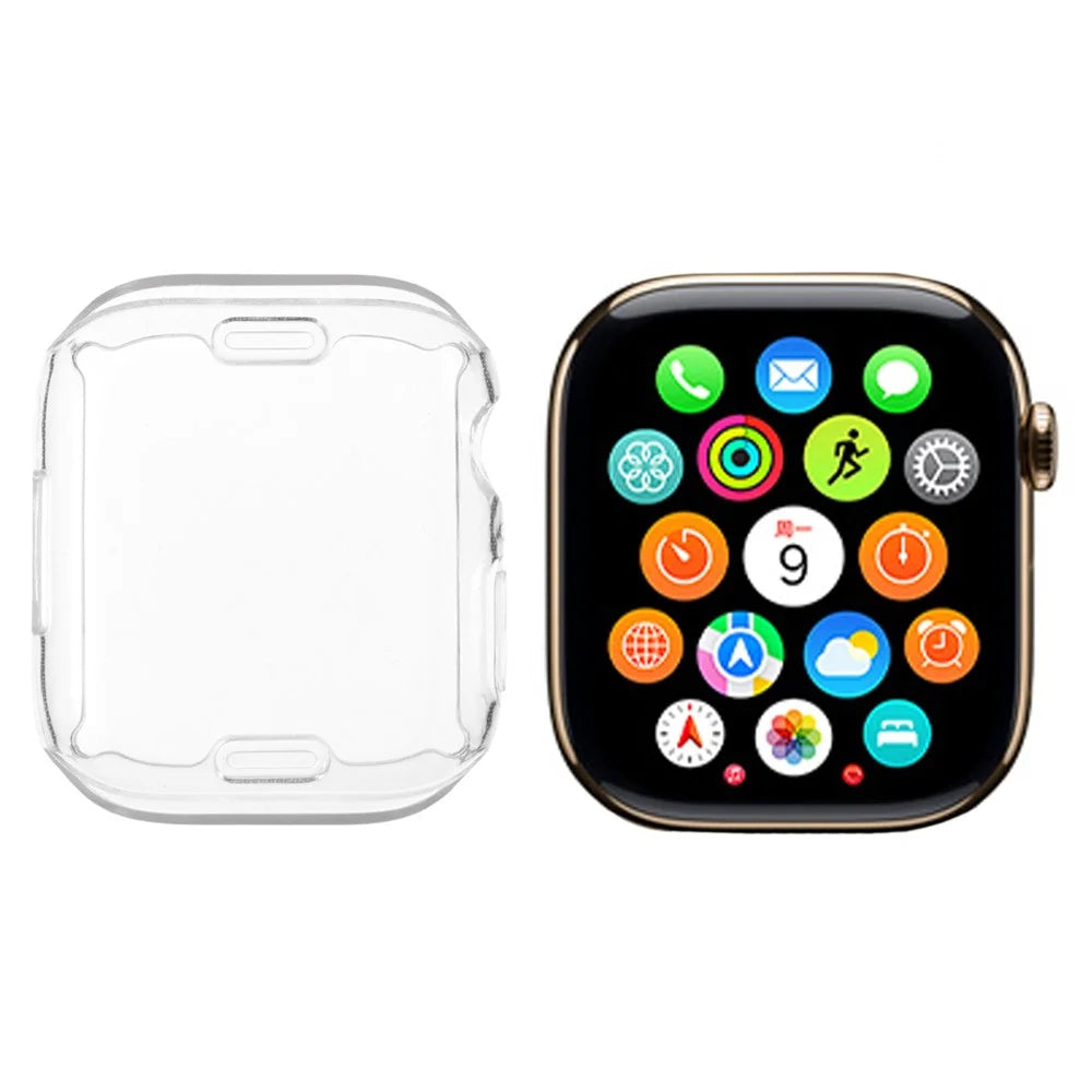 For Apple Watch Series 3 / 2 / 1 38mm Watch Case Full Coverage Flexible TPU Protective Cover - Transparent White - 1