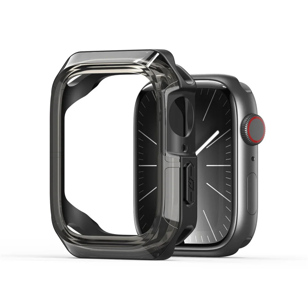 DUX DUCIS For Apple Watch Series 11 / 10 42mm Case  Tamo SeriesPC+Silicone Watch Cover Protector - Translucent Black - 1
