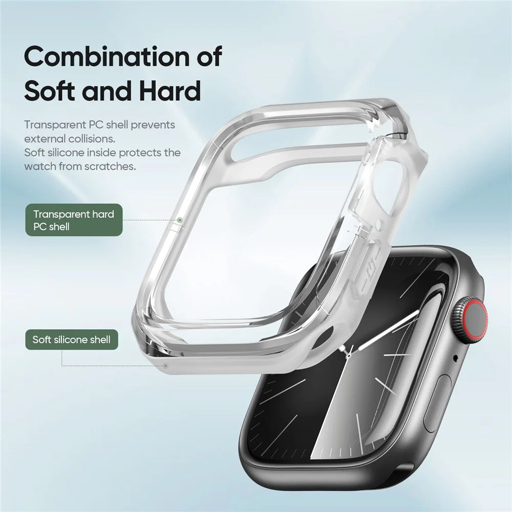 DUX DUCIS For Apple Watch Series 11 / 10 46mm Case  Tamo SeriesPC+Silicone Watch Cover Protector - Transparent White - 4