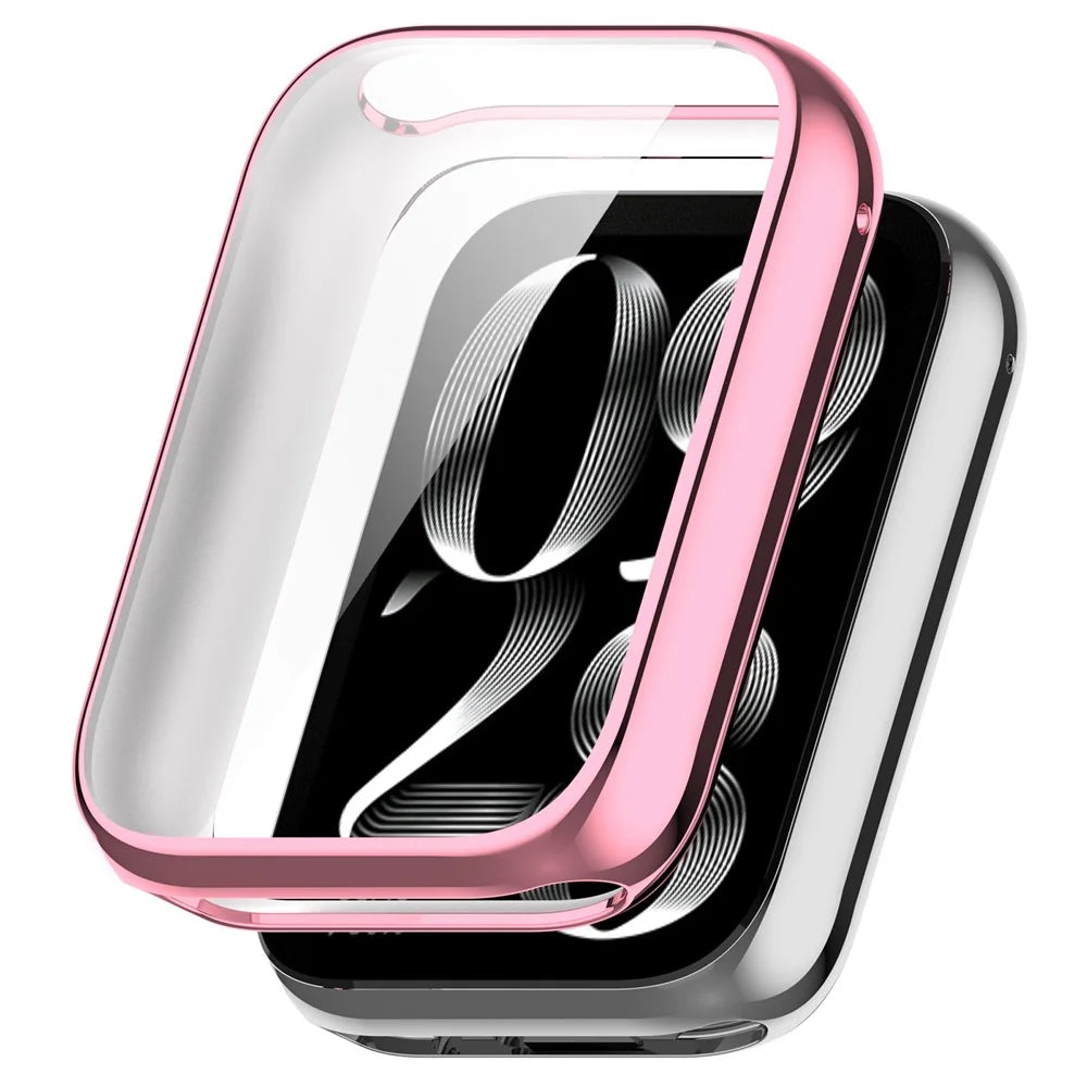 For Xiaomi Smart Band 9 Pro Watch Case Electroplating Full-Wrapped TPU Cover - Pink - 1
