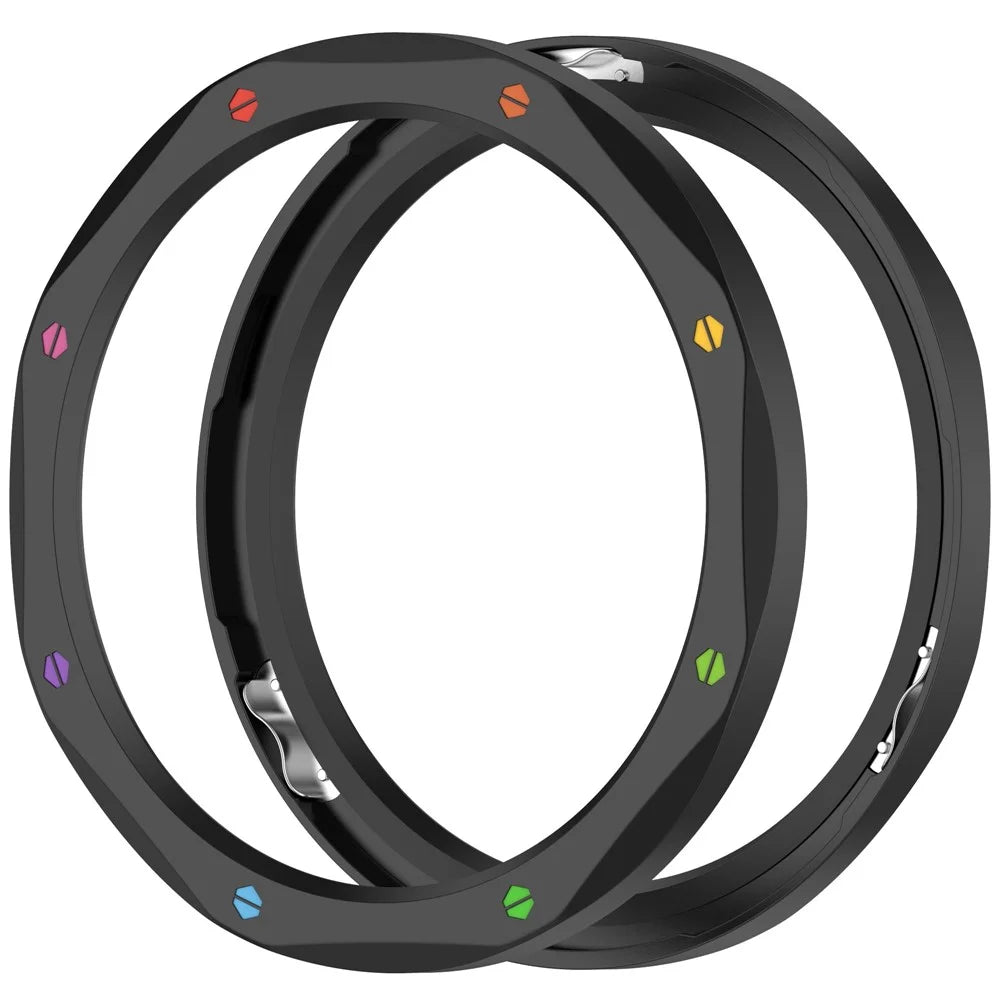 Watch Bezel Ring for Xiaomi Watch S4 / S4 eSIM Version / S3 / S3 eSIM Version Stainless Steel Cover with Tempered Glass Film - Black+Rainbow - 3