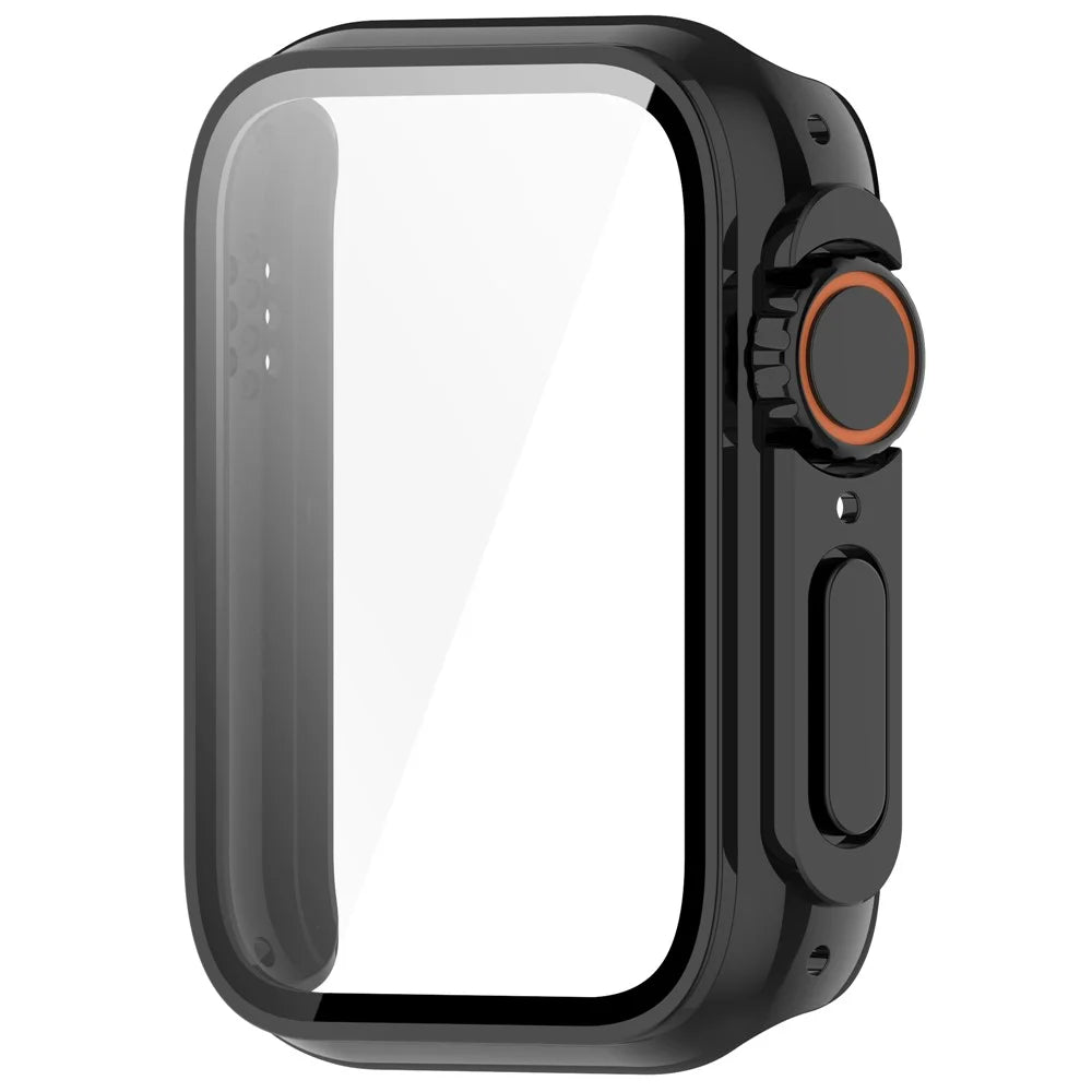 For Xiaomi Smart Band 9 Pro Case Hard PC All-Around Watch Cover with Tempered Glass Film - Black - 2