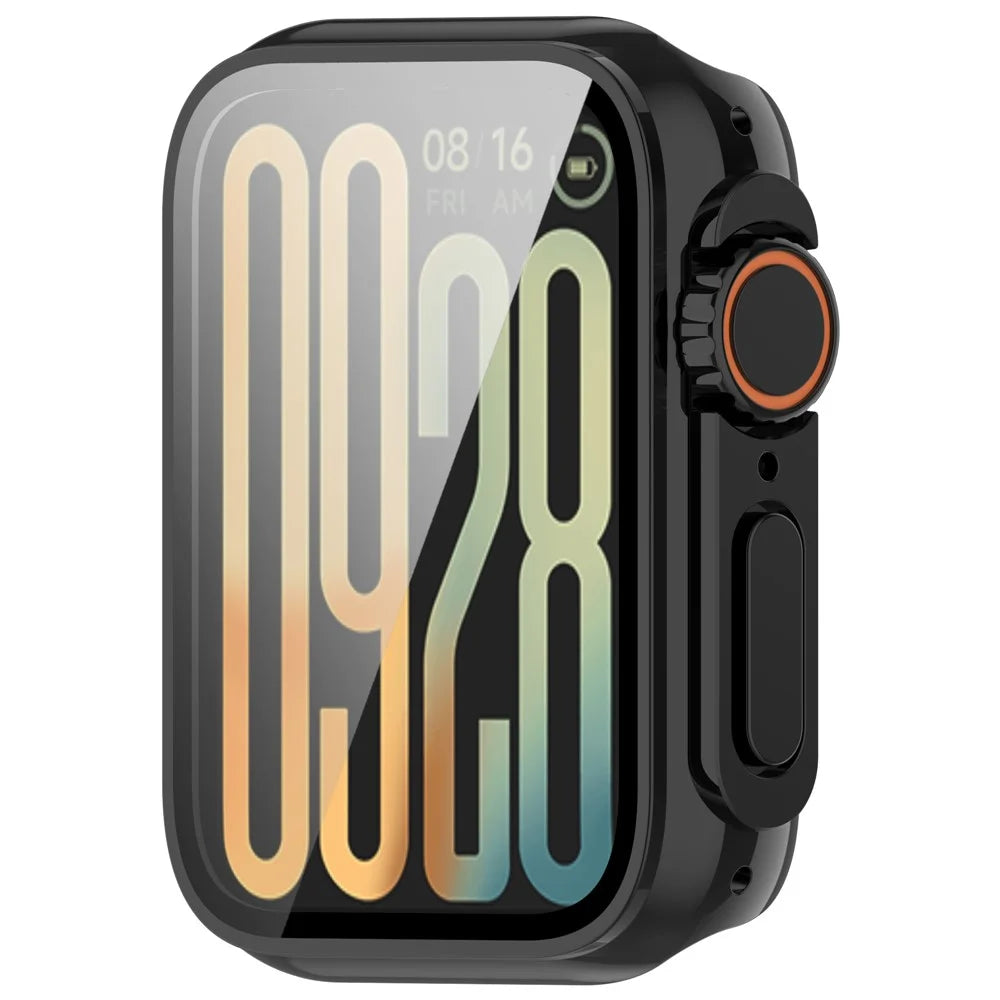 For Xiaomi Smart Band 9 Pro Case Hard PC All-Around Watch Cover with Tempered Glass Film - Black - 3
