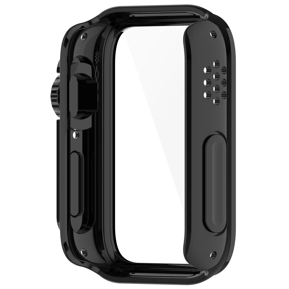 For Xiaomi Smart Band 9 Pro Case Hard PC All-Around Watch Cover with Tempered Glass Film - Black - 5