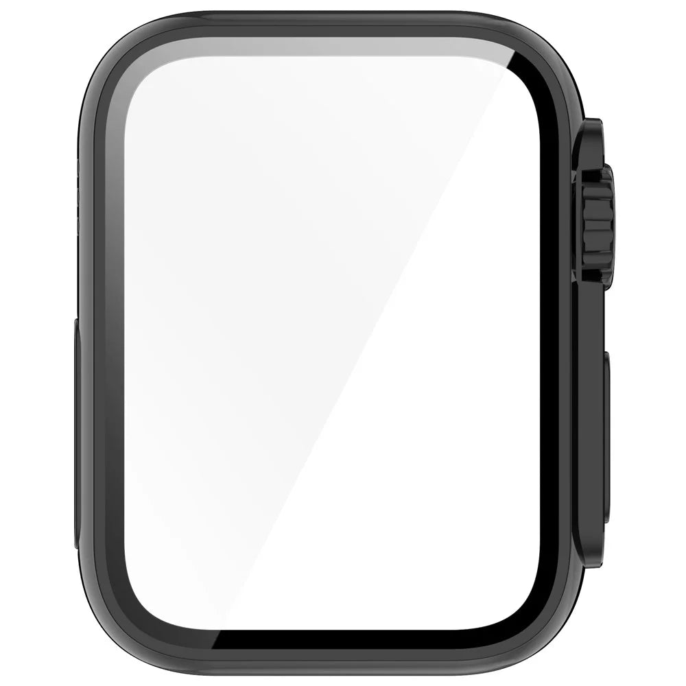 For Xiaomi Smart Band 9 Pro Case Hard PC All-Around Watch Cover with Tempered Glass Film - Black - 6