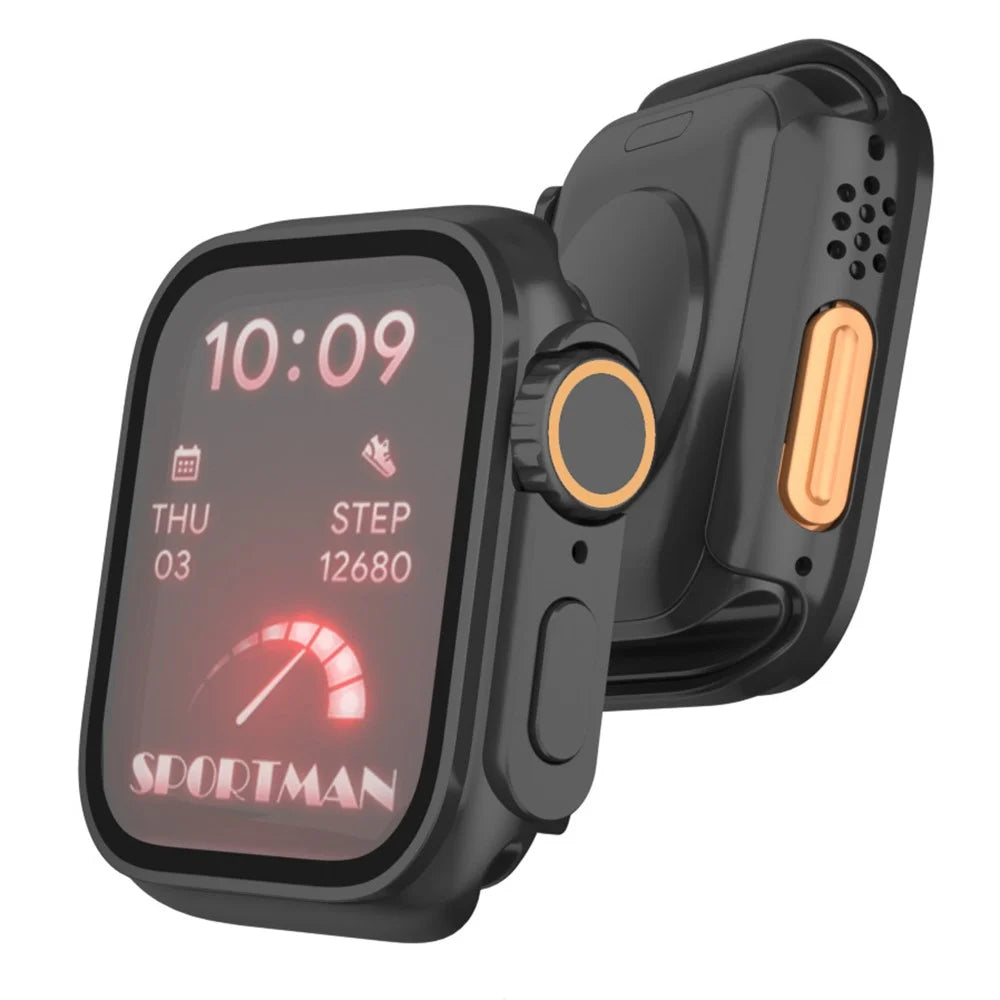 PC Watch Case for Apple Watch Series SE3 / SE2 / SE1 /  6 / 5 / 4 40mm Watch Cover with Tempered Glass Film - Rose Gold - 4