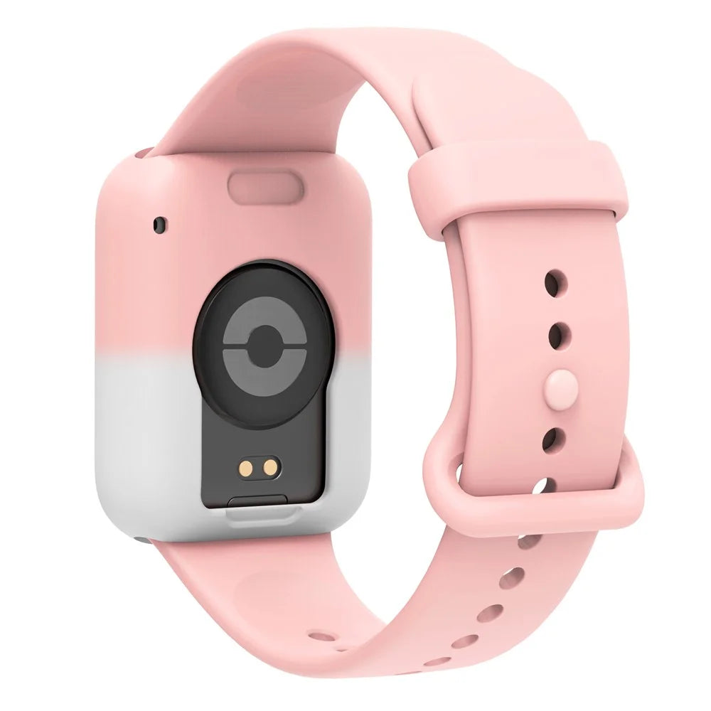 For Xiaomi Smart Band 9 Pro Watch Case Soft Silicone Hollow Watch Frame Cover - White + Pink - 4