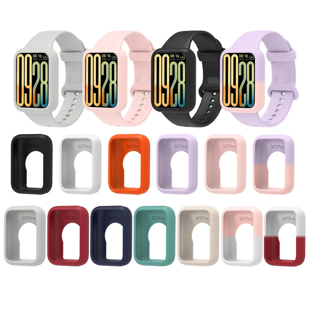 For Xiaomi Smart Band 9 Pro Watch Case Soft Silicone Hollow Watch Frame Cover - White + Pink - 5