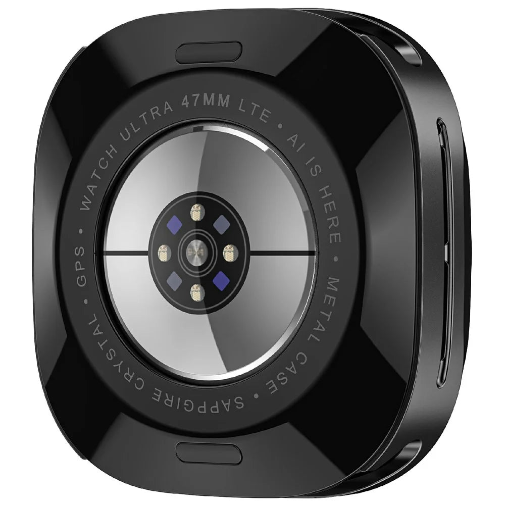 For Samsung Galaxy Watch Ultra (2025) 47mm / Ultra 47mm Protective Case Aluminum Alloy PC Watch Bumper Cover - Black White - 3