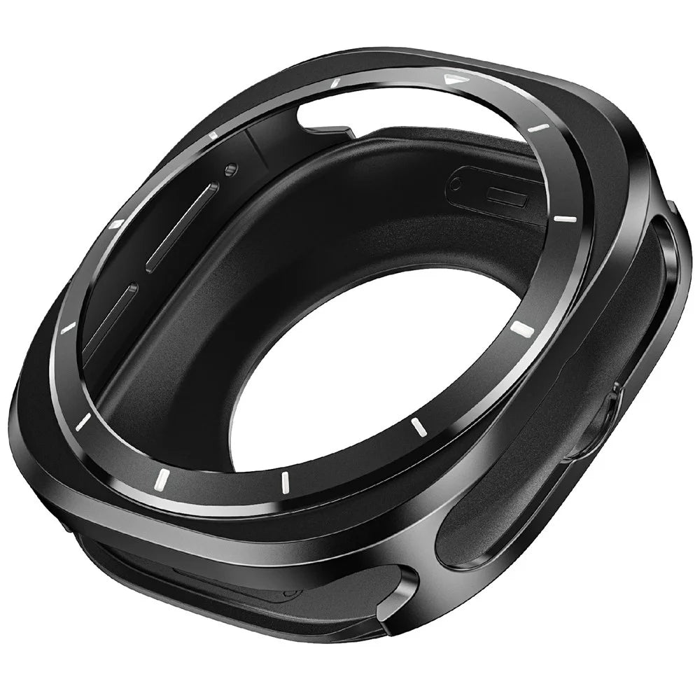For Samsung Galaxy Watch Ultra (2025) 47mm / Ultra 47mm Protective Case Aluminum Alloy PC Watch Bumper Cover - Black White - 4