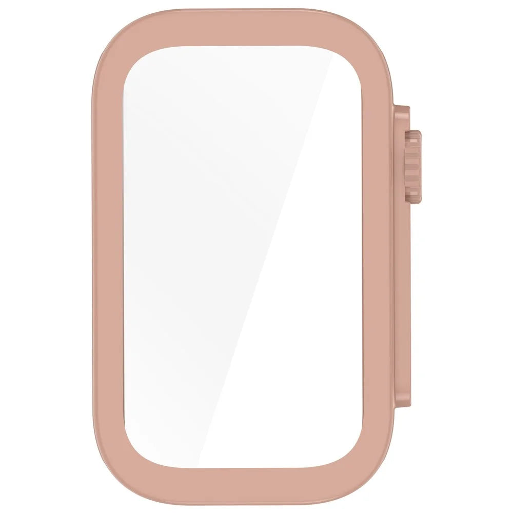 For Xiaomi Smart Band 9 Active / Redmi Band 3 Watch Case PC Frame Cover with Tempered Glass Screen Film - Pink - 3