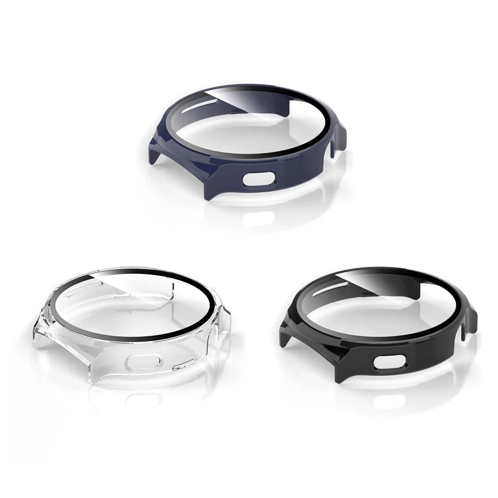 For Aigo Smart Watch V8 Watch Case PC Frame Cover with Tempered Glass Screen Film - Black - 5