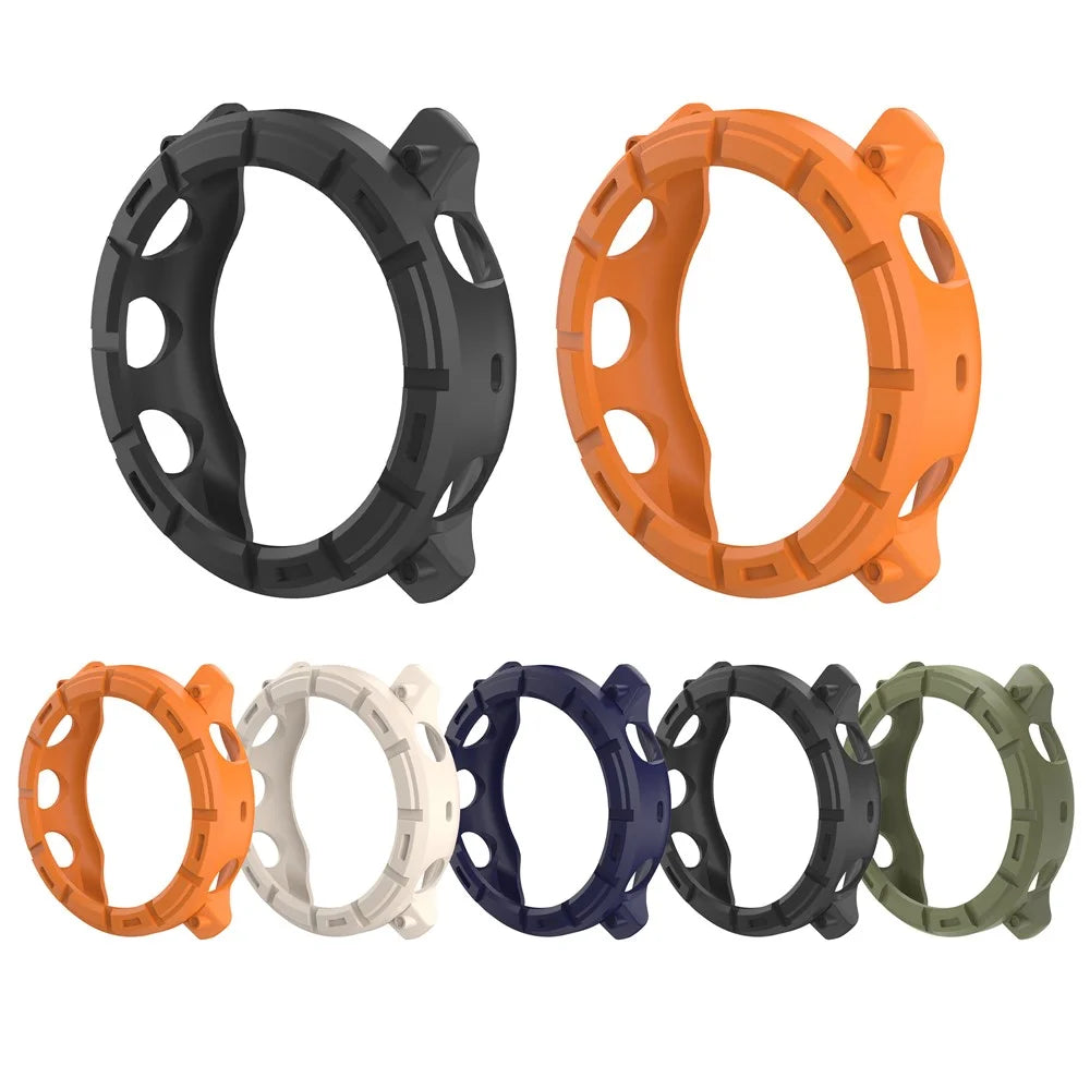 For Polar Vantage M3 TPU Case Hollow Half Wrapped Watch Frame Cover - Orange - 4