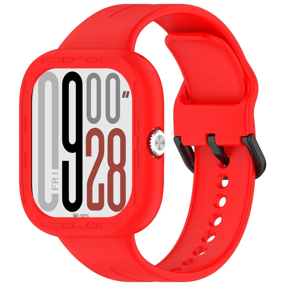 For Xiaomi Redmi Watch 5 / Watch 5 eSIM Silicone Case Hollow Watch Protective Cover - Red - 7
