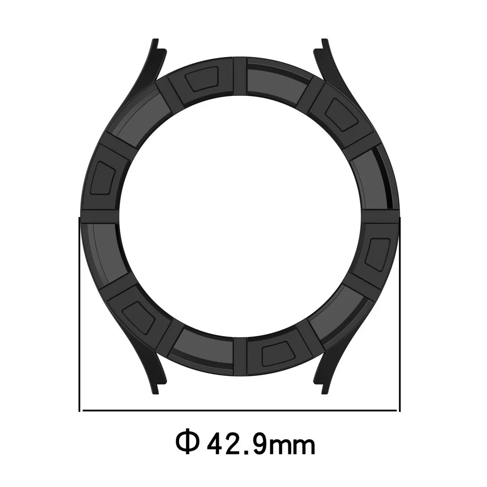For Samsung Galaxy Watch7 40mm TPU Protective Case Hollow Design Shockproof Watch Cover - Black - 7