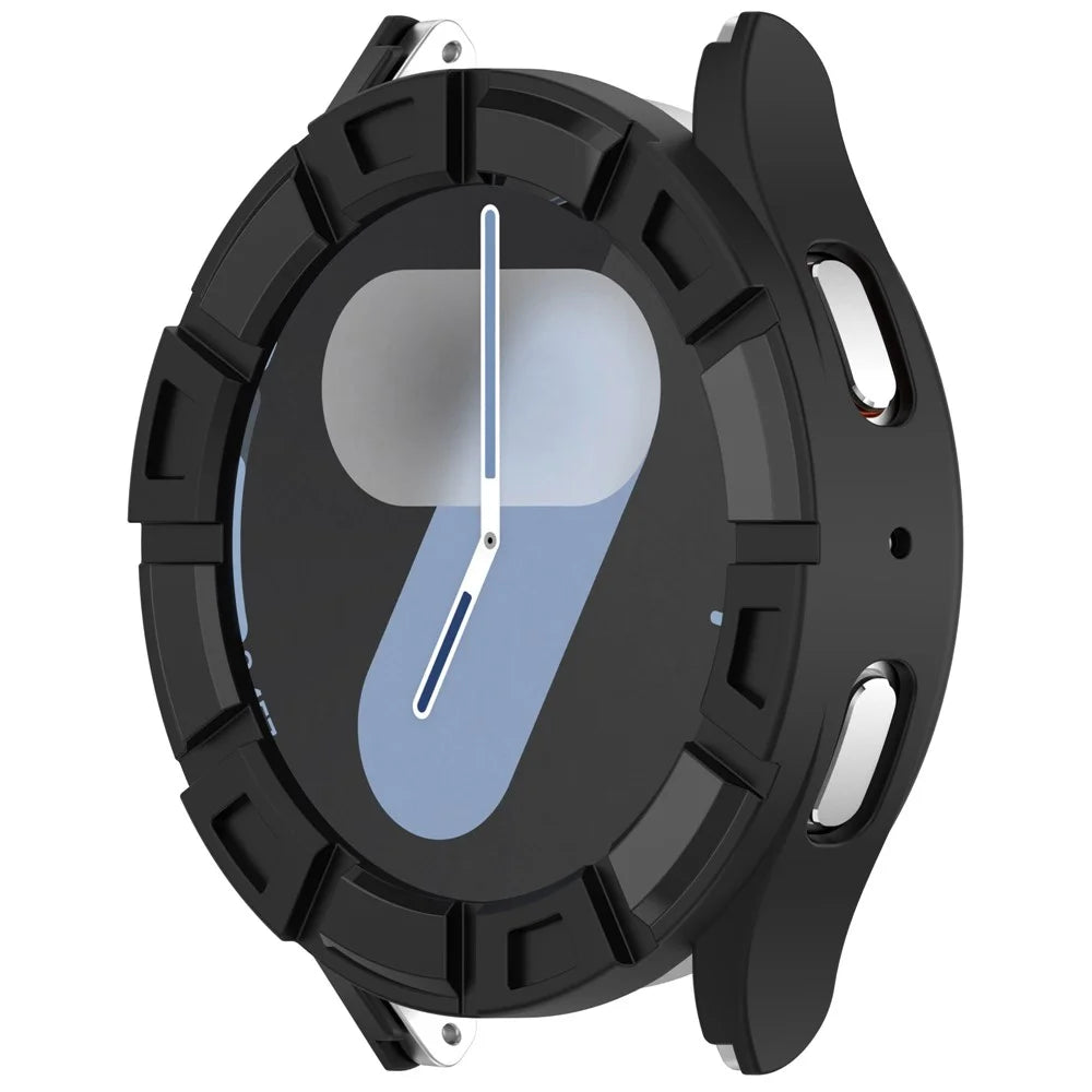 For Samsung Galaxy Watch7 44mm TPU Protective Case Hollow Design Shockproof Watch Cover - Black - 2