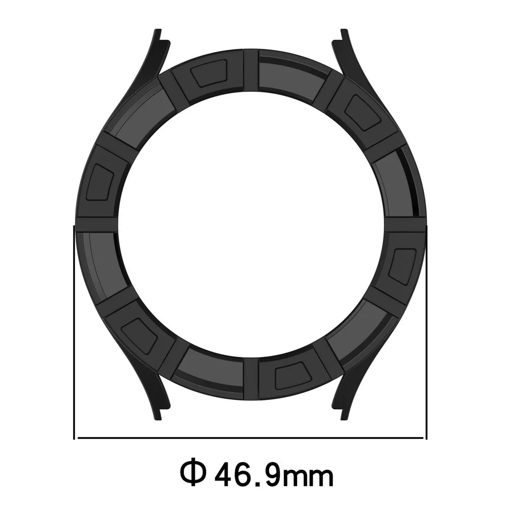 For Samsung Galaxy Watch7 44mm TPU Protective Case Hollow Design Shockproof Watch Cover - Black - 7
