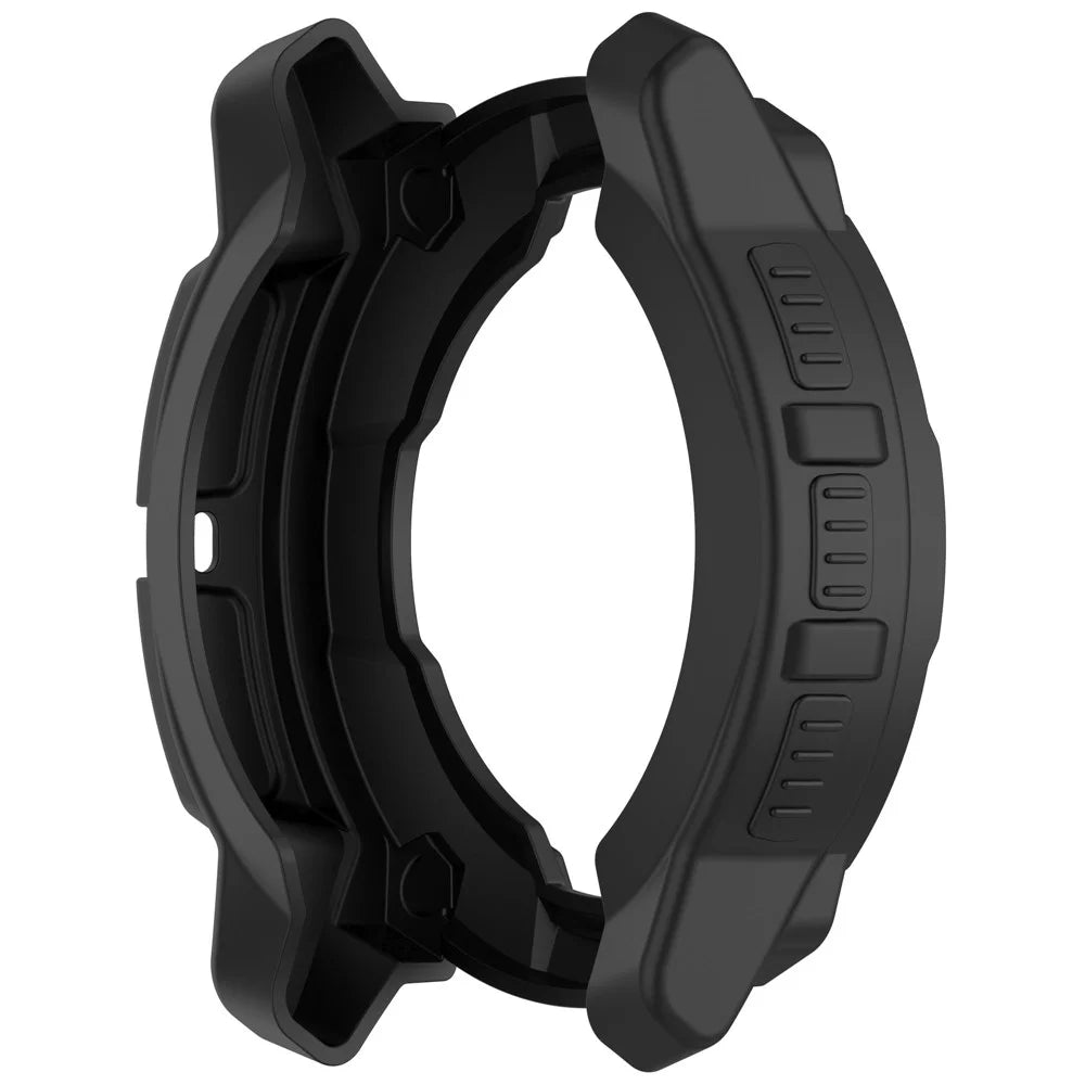 For Garmin Instinct 3 45mm / Solar 45mm Armor Watch Case Shockproof TPU Rugged Protective Cover - Black - 3