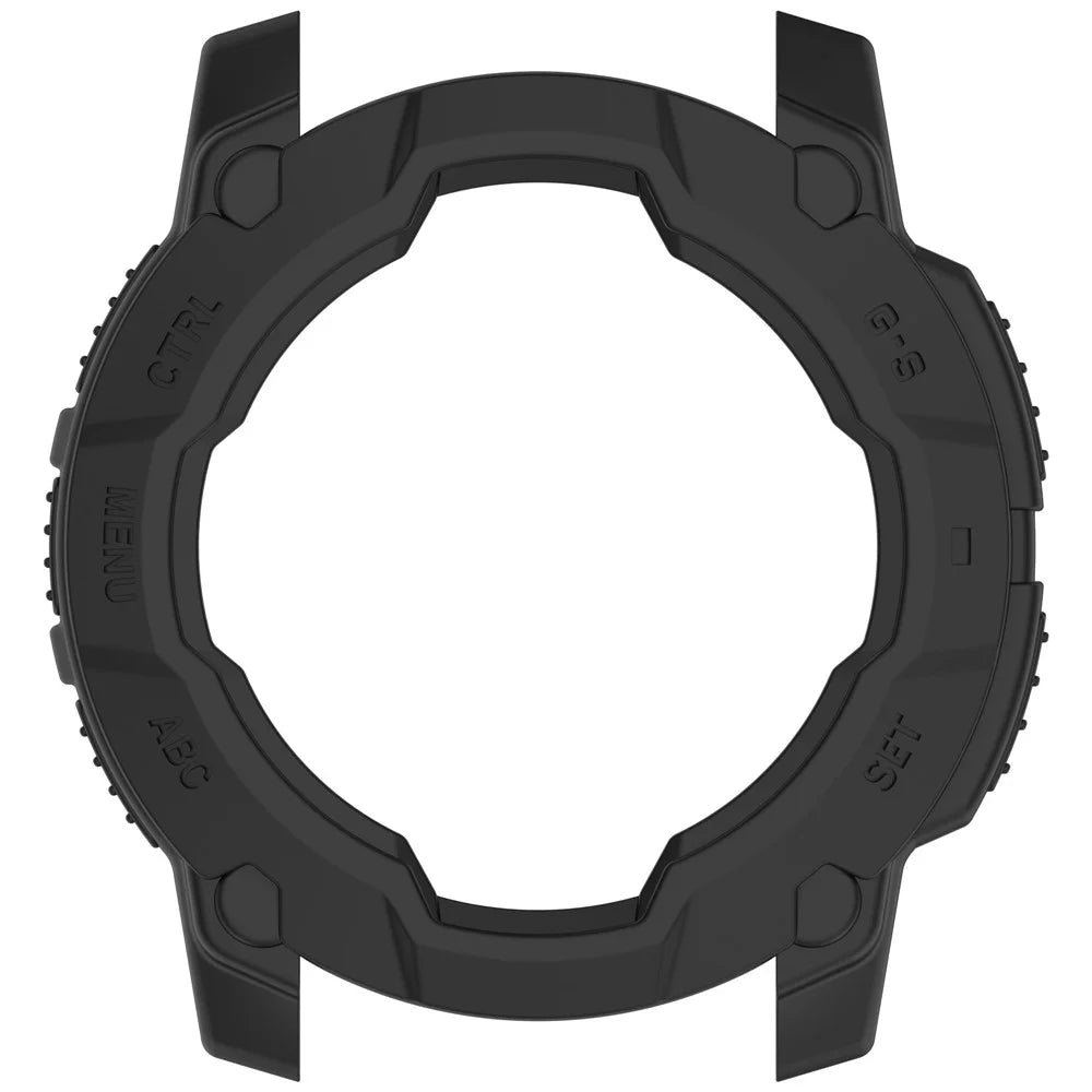 For Garmin Instinct 3 45mm / Solar 45mm Armor Watch Case Shockproof TPU Rugged Protective Cover - Black - 4