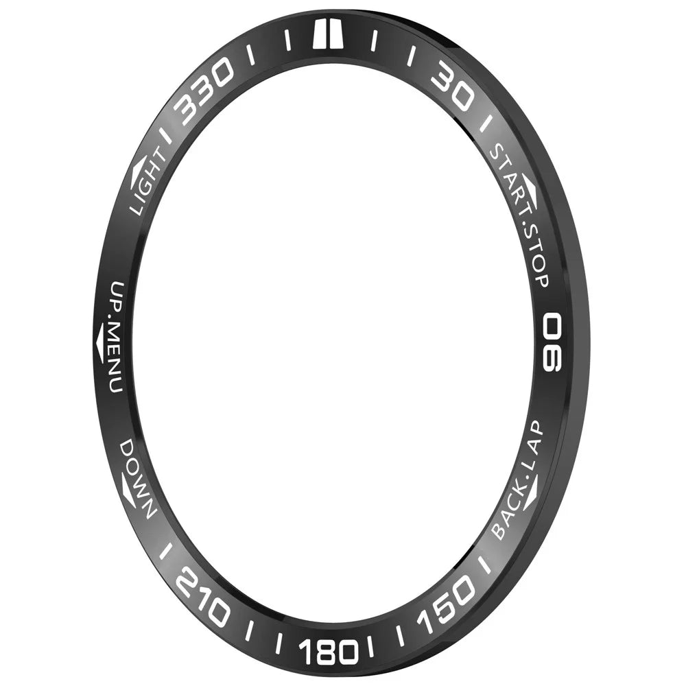 For Garmin Fenix 8 Solar 47mm Stainless Steel Bezel Scratch Resistant Protective Ring - Black+White - 5