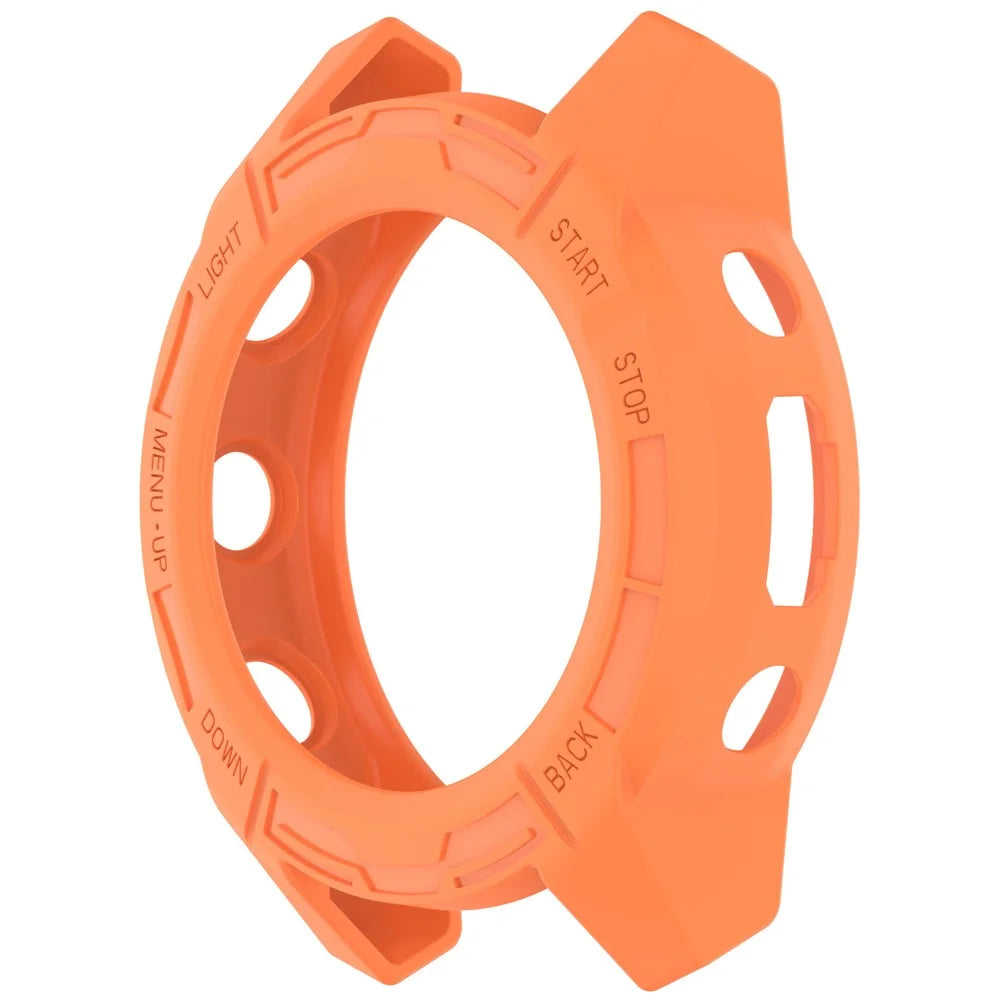 For Garmin Descent G2 Soft TPU Watch Case Hollow Shockproof Bumper Frame Cover - Orange - 2