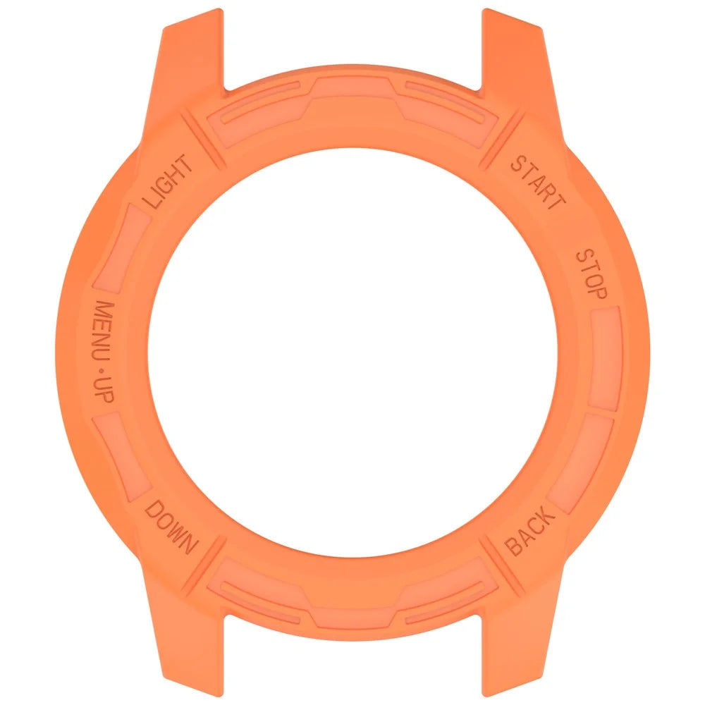 For Garmin Descent G2 Soft TPU Watch Case Hollow Shockproof Bumper Frame Cover - Orange - 4