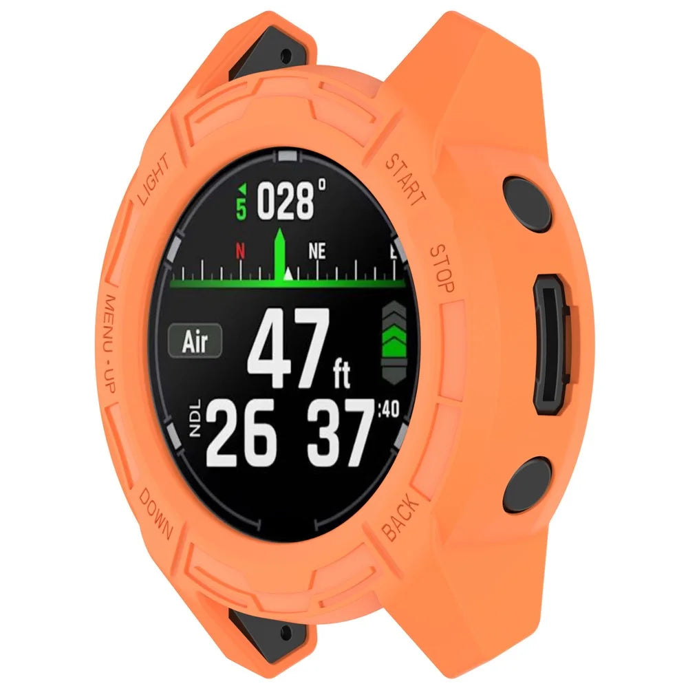 For Garmin Descent G2 Soft TPU Watch Case Hollow Shockproof Bumper Frame Cover - Orange - 5
