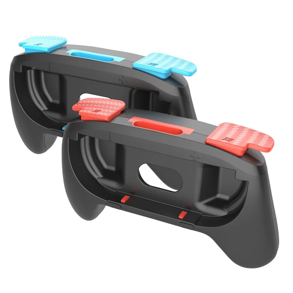 PGTECH GP-361 2Pcs For Nintendo Switch 2 Ergonomic Left and Right Joy-Con Controller Grip Handles - Black Red+Black Blue - 1