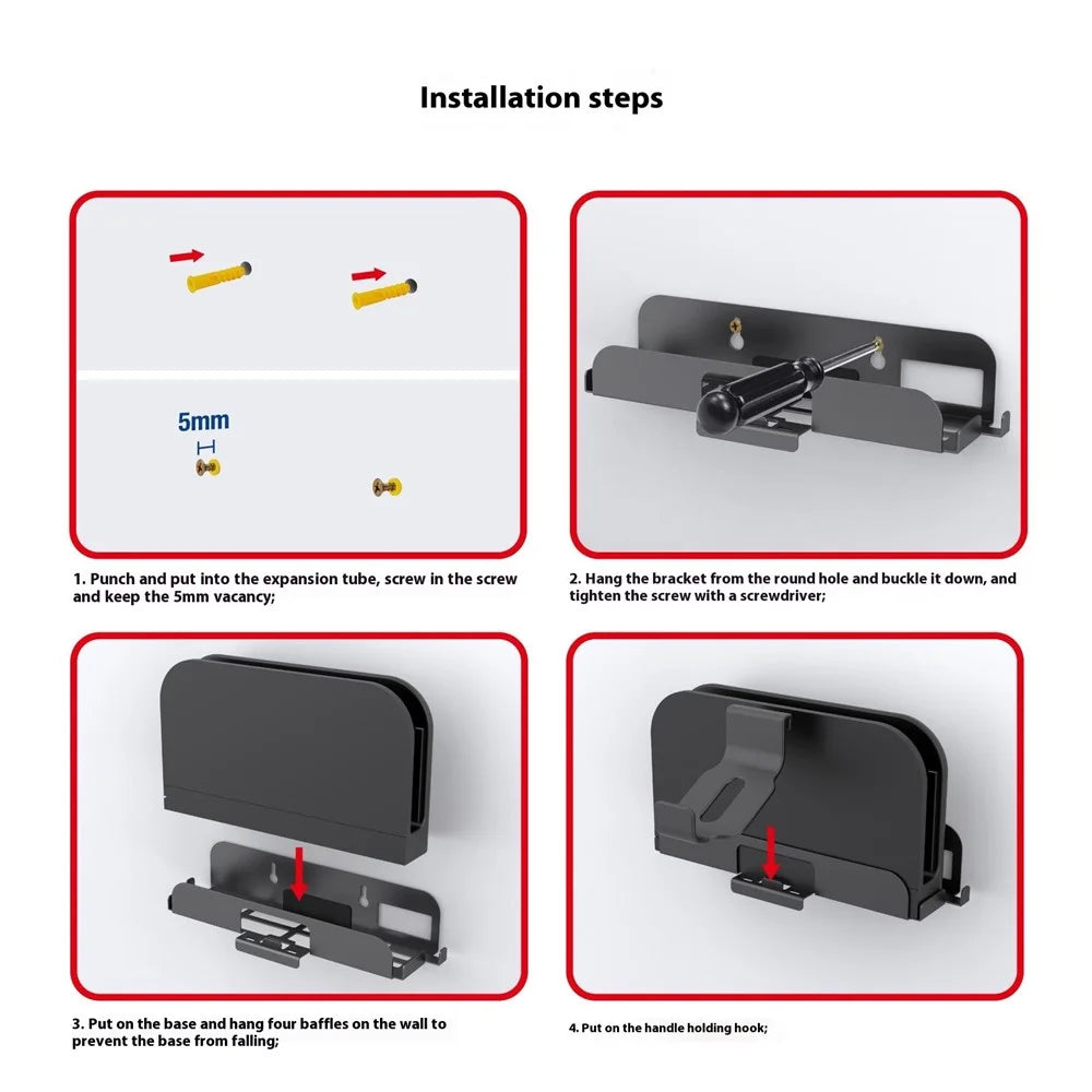 PGTECH GP-369 For Nintendo Switch 2 Wall Mount Storage Rack Suspension Bracket with Controller Hanger - 7