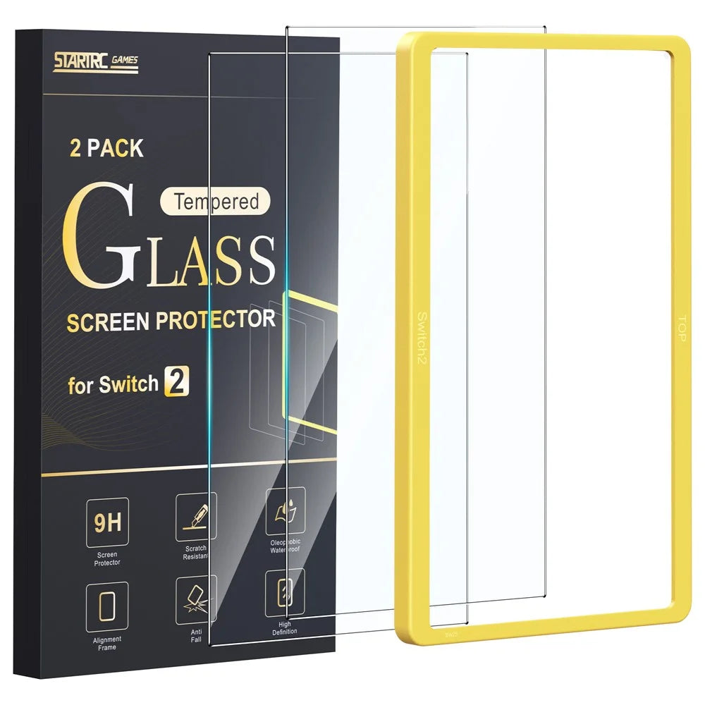 STARTRC GAMES 2Pcs For Nintendo Switch 2 Screen Protector Tempered Glass Film with Positioning Frame - 2