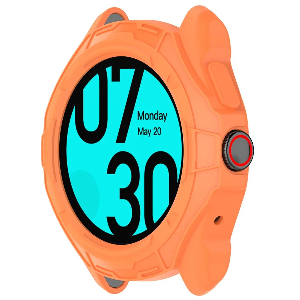 For TicWatch Pro 5 Enduro TPU Protective Case Hollow Design Shockproof Watch Cover - Orange - 2