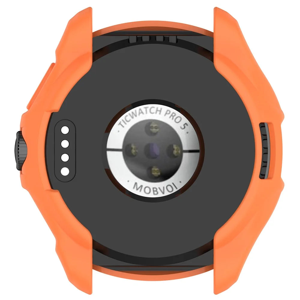 For TicWatch Pro 5 Enduro TPU Protective Case Hollow Design Shockproof Watch Cover - Orange - 7