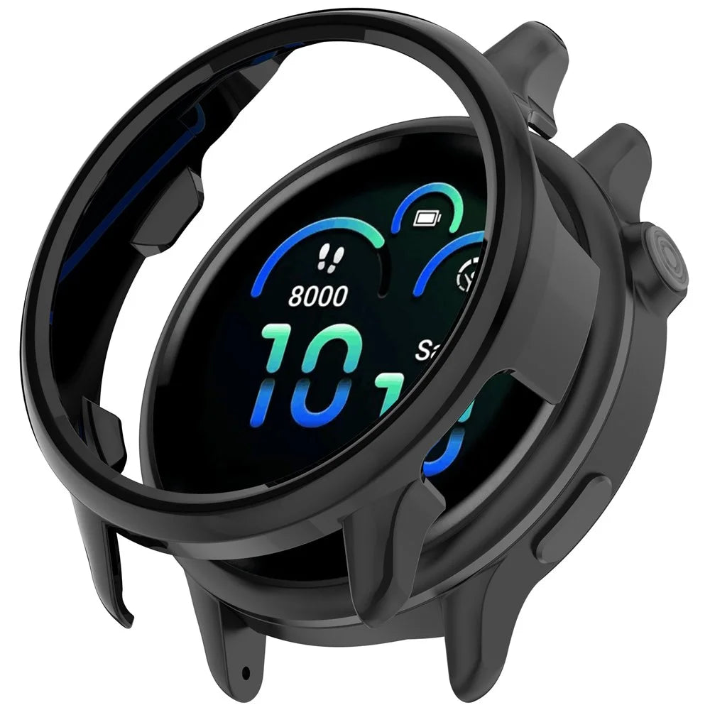 For Garmin Vivoactive 6 Case Half-Wrapped Hollow Hard PC Watch Cover - Black - 1