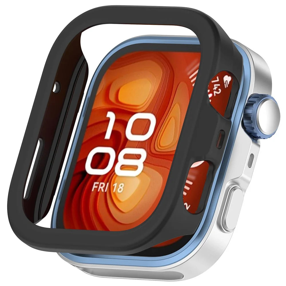 For Huawei Watch Fit 4 Watch Case Half-Wrapped Hollow Hard PC Protective Cover - Black - 1