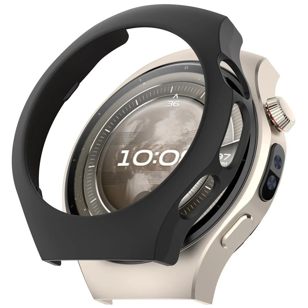 For Huawei Watch 5 46mm Case Half-Wrapped Hollow Hard PC Watch Cover - Black - 1