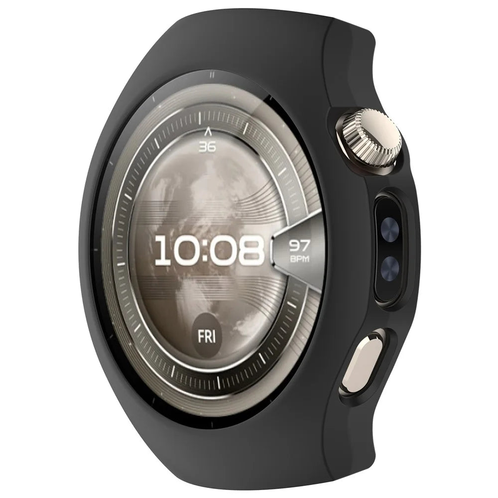For Huawei Watch 5 46mm Case Half-Wrapped Hollow Hard PC Watch Cover - Black - 2