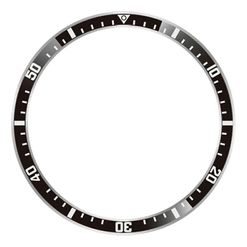 For Samsung Galaxy Watch Ultra 47mm Bezel Ring Anti Scratch Aluminum Alloy Adhesive Cover - Black / White Characters - 1