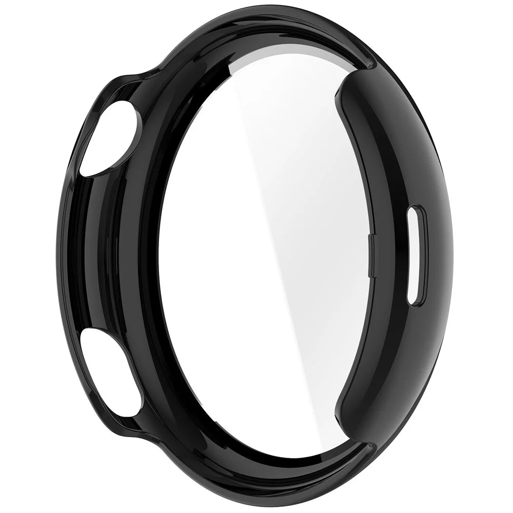 WANLONFENG For vivo Watch 5 Watch Case  PC Frame Cover with Tempered Glass Screen Protector - Black - 5