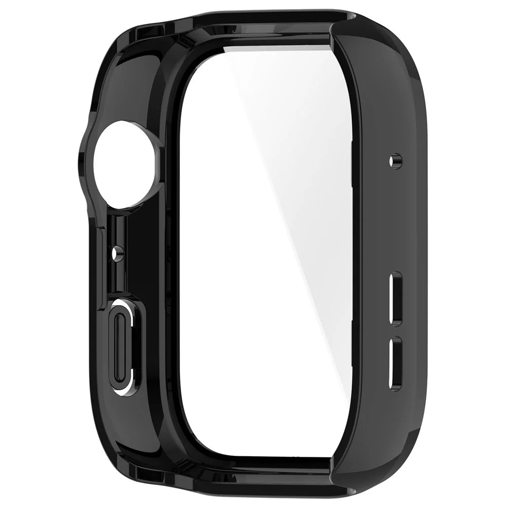 WANLONFENG For Huawei Watch Fit 4 Watch Case  PC Frame Cover with Tempered Glass Screen Protector - Black - 5