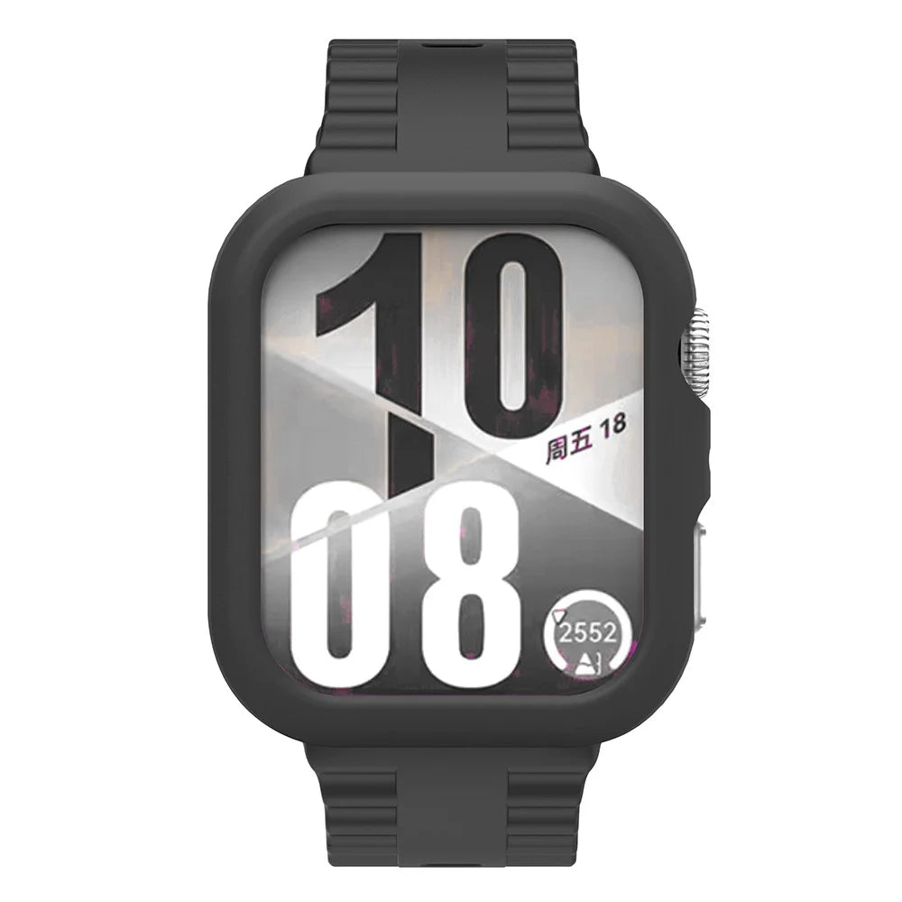 For Huawei Watch Fit 4 Silicone Watch Case Shockproof Bumper Frame - Black - 3