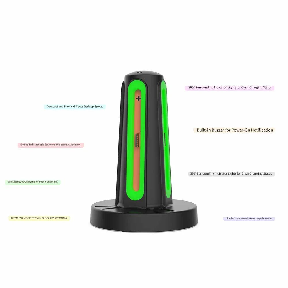 DOBE TNS-3172 For Nintendo Switch 2 Joy-Con Controller 4-Slot Charging Dock with Game Card Storage - 2