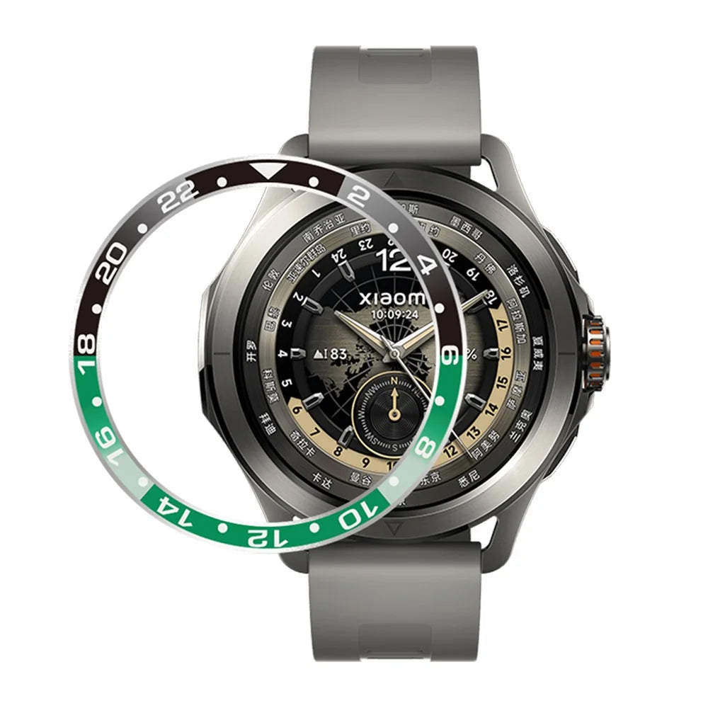 For Xiaomi Watch S4 / S3 Watch Bezel Scale Design Aluminum Alloy Protective Ring - Black / Green - 1
